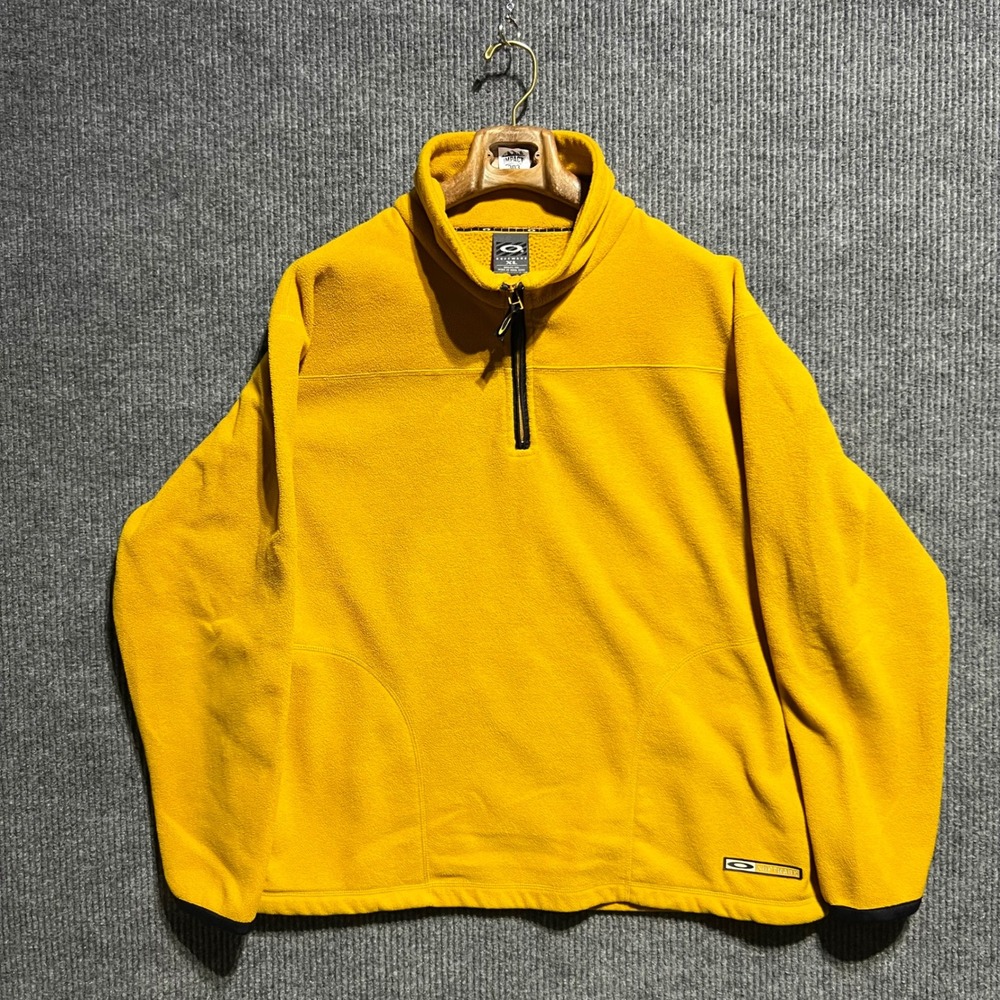 Vintage Oakley Software Fleece Pullover Mens XL Yellow Quarter Zip Gorpcore Y2K